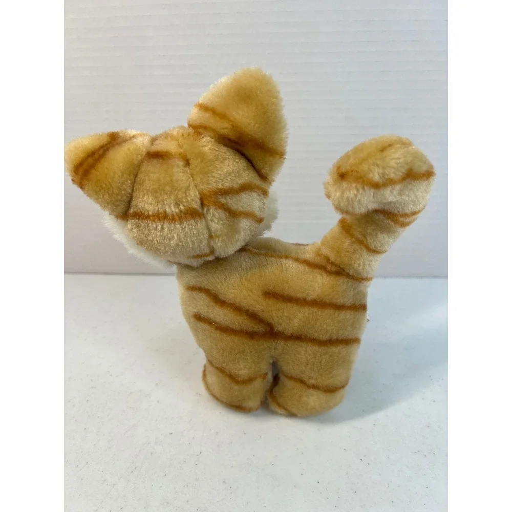 Vintage BJ Toy Co Orange Tabby Cat Plush Stuffed Animal Striped 7 Inch
